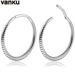 Navel Bell Button Rings Vanku 2pcs Punk Round Hoops Ear Weights for Stretched Stainless Steel Ear Expander Body Piercing Tunnel ear Jewellery 230703