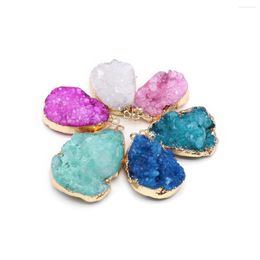 Pendant Necklaces Natural Stone Crystal Cluster Irregular Water Drop Charms For DIY Necklace Women Men Jewelry Making Accessories Gifts