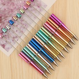 Ballpoint Pens 2050100Pcs Gradient Plastic Ballpoint Pen Tassels Beads DIY Beadable Ballpoint Pen Personalised Gifts Jewellery Make Accessorie 230703