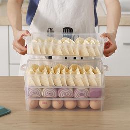 Curtains Kitchen Accessories Refrigerator Freshkeeping Box Dumpling Storage Box Eggs Fruits and Vegetables Organiser Can Be Superimposed