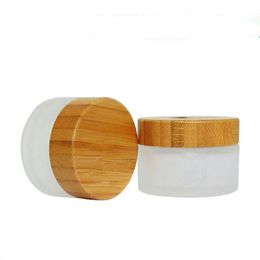 New Fashion 30g 50g cream jar with bamboo lidCosmetics packing bottles with wooden cover fast shipping F2017508 Etnpn