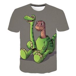 2023 New Summer Men's Printing 3D Printing Digital Cute Dinosaur Short Sleeve T-shirt Casual wear