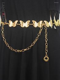 Belts LANMREM Butterfly Waist Metal Chain Thin Belt Female Skirt Dress Decoration Women Fashion All-match 2023 Spring 2DA1067