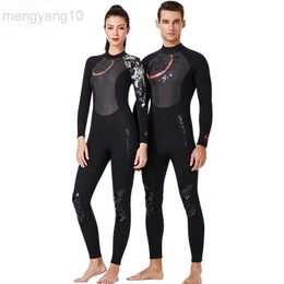 Wetsuits Drysuits Wetsuit 1.5mm Neoprene Thermal Swimsuit Long Sleeve Men's Womens Wet Suits for Swimming Scuba Diving Full Wetsuits Zip HKD230704