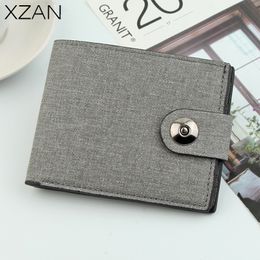 Canvas Men's Wallet Casual Card Holder Cash Coin Purse ID Holder Clutch Bag Men's Luxury Wallet Photo Bag Folding Short Wallet