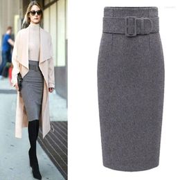 Skirts Fashion Autumn Winter 2023 Cotton Plus Size High Waist Casual Midi Pencil Skirt Women Pack Hip One Step