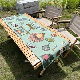 Table Cloth Outdoor Camping Cartoon Pattern Runners For Decor Rectangle Cover Party Kitchen Home Decoration