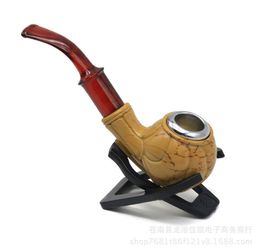 Smoking Pipes Yellow short resin wood pipe with a length of 140MM, small pipe smoking set