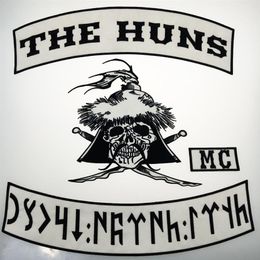 NEW ARRIVAL The HUNS Embroideried MC Patch For Biker Vest Leather JACKET Vest Patch Large Size Badge 240O