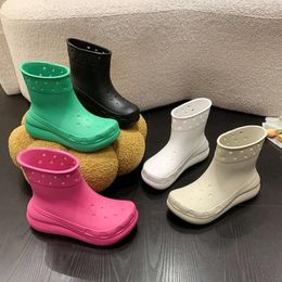 Boots Unisex Water Clogs Height Increasing Slip on Women Man High Quality Thick Bottom Platform Rainboots Non Slip EVA 230703