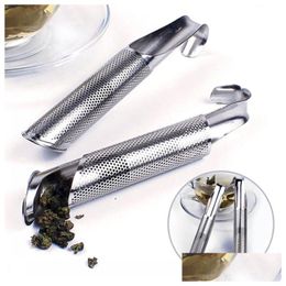 Coffee Tea Tools Stainless Steel Infuser Creative Pipe Design Metal Strainer For Mug Fancy Filter Puer Herb Teas Accessories Drop Dhb8V