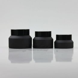 15G 30G 50G Frost Cream Glass Jar With Black Lids white Seal Container Cosmetic Packaging, 15G Glass Cream Pot F178 Uqtcn