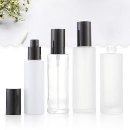 20/30/40/50ml Essence Oil Lotion Pump Bottle Glass Bottle Cosmetic Containers Bottle Frosted White Clear colors F3529 Xqldk