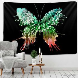 Tapestries Colour Butterfly Tapestry Tapestry Indian Elephant Decor Background Wall Cloth Tapestries R230704