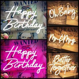 Night Lights 12 Styles Personalised Sign Oh Baby Happy Better Together Usd For Wedding Birthday Party Decoration Custom Neon HKD230704