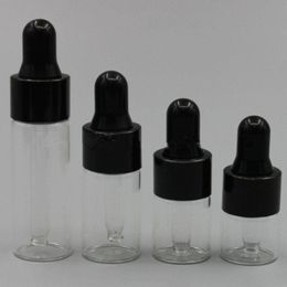 Empty 1ml 2ml 3ml 5ml clear Glass Dropper bottle Mini Glass essential Oil bottle with hose Glass vial F20171371 Jcxfg