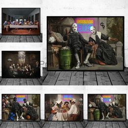 Wallpapers Vintage Canvas Painting Posters Masked Artist Criss Bellini Print Art Works For Home Wall Living Room Decoration Picture Cuadros J230704