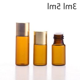 3ml 5ml Mini Amber Glass Bottle with Cap Empty Protable Sample Vial Essential Oil Bottle Fast Shipping F3302 Tnmak