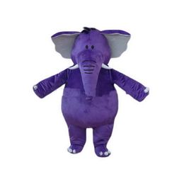 2019 factory new Purple Elephant Mascot Costumes Cartoon Character Adult Sz265q