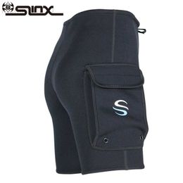 Wetsuits Drysuits SLINX 3mm Neoprene Diving Wetsuit Men's Black Tech Shorts Winter Warm Snorkeling Scuba Diving Equipment Size S-XXXL Pocket Pants HKD230704