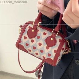 Evening Bags Evening Bags Red Heart Womens Hand Pillow Bag Fashion Ladies Love Small Shoulder Messenger Bags Retro Design Female Clutch Purse Handbags Z230705