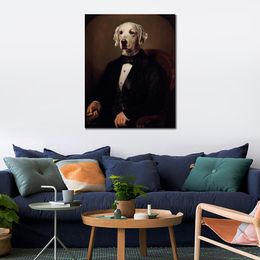 Pet Portrait Dog Painting L Homme De Loi Thierry Poncelet Reproduction Handmade Personalized Gift