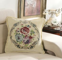 European Luxury 45x45cm pillow case Series Cushion Covers Flowers Cover for Home chair Sofa Decoration Square Pillowcases YLW-042