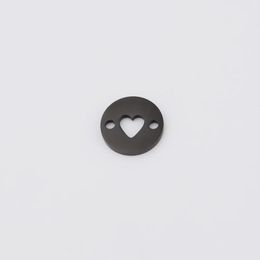 Bangle Fnixtar 20pcs Round Hollow Heart Charms Mirror Polish Stainless Steel Connector Charms for Diy Making Necklace Braid Bracelets