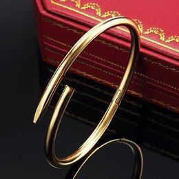 Top 10A Fashion Nail Bracelet Nail Bangle Designer Jewellery Charm Bracelets Chain Gold Plated Sier Stainless Steel for Women Girl Wedding Mother's Day Jewellery Men
