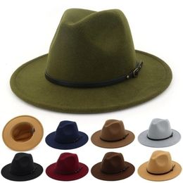 Wide Brim Hats Bucket Hats Men Women Vintage Wide Brim Hat Church Party Ladies Felt Jazz Cap cowboy party hat 230703