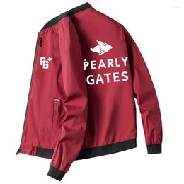 Men's Jackets PEARLY GATES Stand-up Collar Jacket Bomber Business Casual Street Coat Simple Spring And Autumn Overalls