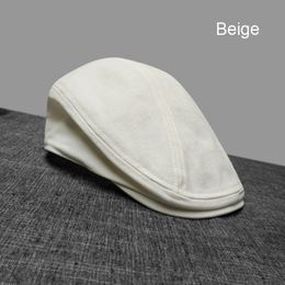 Vintage Flat Caps For Men Solid Cotton Beret Hat Women Casual Coffee Duckbill Ivy Cap Spring And Summer Breathable Hats BLM239