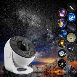 Lights 12 IN 1 Galaxy Star LED Night Light Planetarium Starry Sky Projector Lamp for Bedroom Ceiling Room Decor Kids Gifts HKD230704