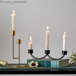Candle Holders Modern Candlestick Minimalism Metal Holders Wedding Decoration Gold Dining Table Fashion Home Z230704