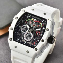 Wristwatches Tonneau Quartz Sile Strap Skeleton for Men Non-Mechanical Business Clock Male Military Sports Relogio Masculine 0703