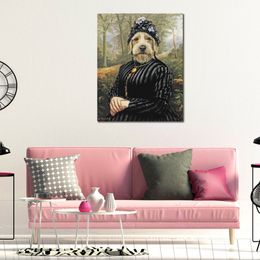 Dog Portraits Canvas Art A Lady Thierry Poncelet Painting Reproduction Modern Home Decor