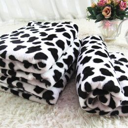 Kennels Soft Warm Cat Bed Dairy Cow Print Dog Blanket Flannel Fleece Sleeping Mat Cover For Small Medium Puppy Pet Supplies 100 80cm