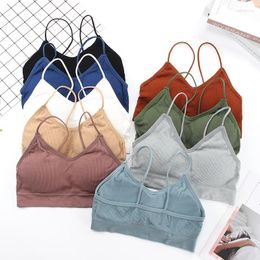 Yoga Outfit 2023 Sexy Women Sports Bra Tops High Impact For Gym Top Fitness Female Pad Sportswear Tank Sport Push Up Bralette