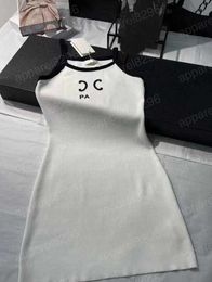 Basic & Casual Dresses designer Womens Sleeveless Shirts Tops Flat Skirts Woman Slim Outwears Summer Dress Clothing DEHC