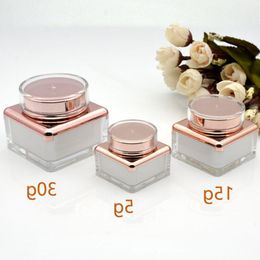 5g 15g 30g Empty Cream Jar Plastic Acrylic Refillable Bottle Makeup Pot Travel Face Lotion Cosmetic Container F2437 Leoxw