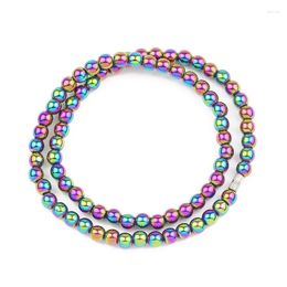 Chains Colorful Round Beads Nectral Natural Hematite Stone Color Mix Handmade Necklace Fashion Jewelry Ornaments For Party Wear