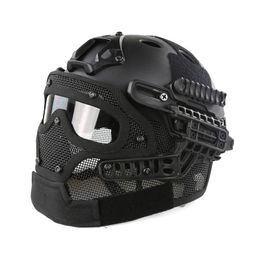 Helmets Tactical Helmet Paintball Helmet Hunting Tactical Full Covered Mask for Shooting Airsoft Mesh Breathable Eye Protective Mask