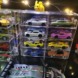 Racks 1:64 Car Model Toy Storage Box Hand Puppet Doll Jewelry Storage Rack Transparent Acrylic Dustproof Small Car Display Cabinet