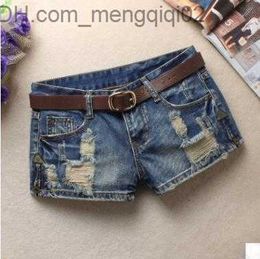 Women's Shorts Women s Shorts est S 3Xl Summer Women S Trendy Hole Denim Fashion Beggars Jean Low Waist Jeans Without Belt J2711 230301 Z230704