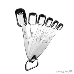 Measuring Tools 6pcs/set Stainless Metal Measuring Spoons for Dry or Liquid Fits in Kitchen Tool Baking Set Seasoning Spoon with Scale R230704