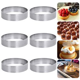 Baking Moulds 1/4/6Pcs Tart Ring Cake Mold Round Mousse Circle French Dessert Stainless Steel Tartlet Pie Quiche