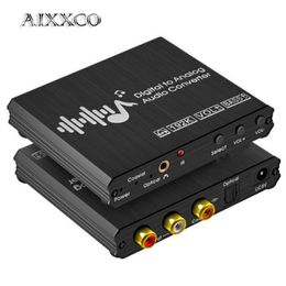 Earphones Aixxco 192khz Digital to Analogue Audio Converter Bass&volume Remote Control 3.5mm Headphone Jack Dac Converter with Optical Cable