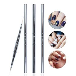 Nail Brushes Eval Liner Brush for Nails Dual End French Stripe Flower Manicure Line Paintting Pen UV Gel 230704