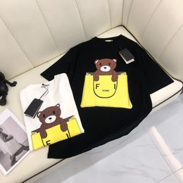 Tops Men's Women Designer T-shirts Brand Name High Quality Cotton European and American Letter the Teddy Bear Logo Summer Leisure Couple Sho