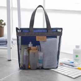 Storage Bags Organisation Women Beach Gym Bath Cosmetic Bag Set Makeup Mesh Toiletry Men Wash Organiser Portable Pouch Case Drop